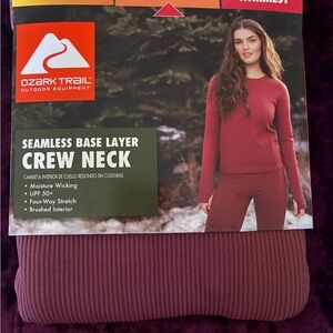 Ozark Trail Women's Seamless Crew Neck Sweater - Burgundy